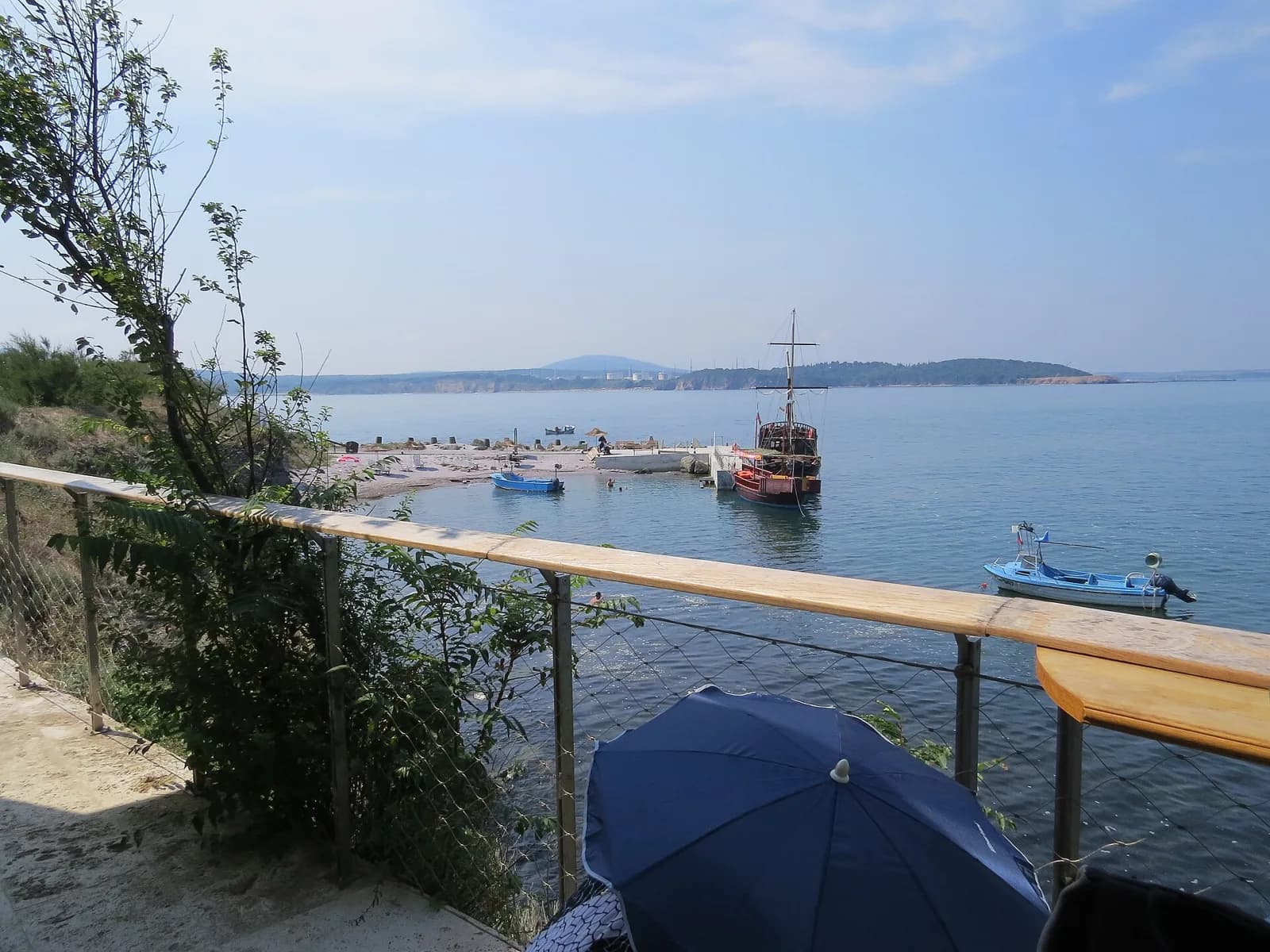Harbour, boats and sea viewed from St Anastasia Island